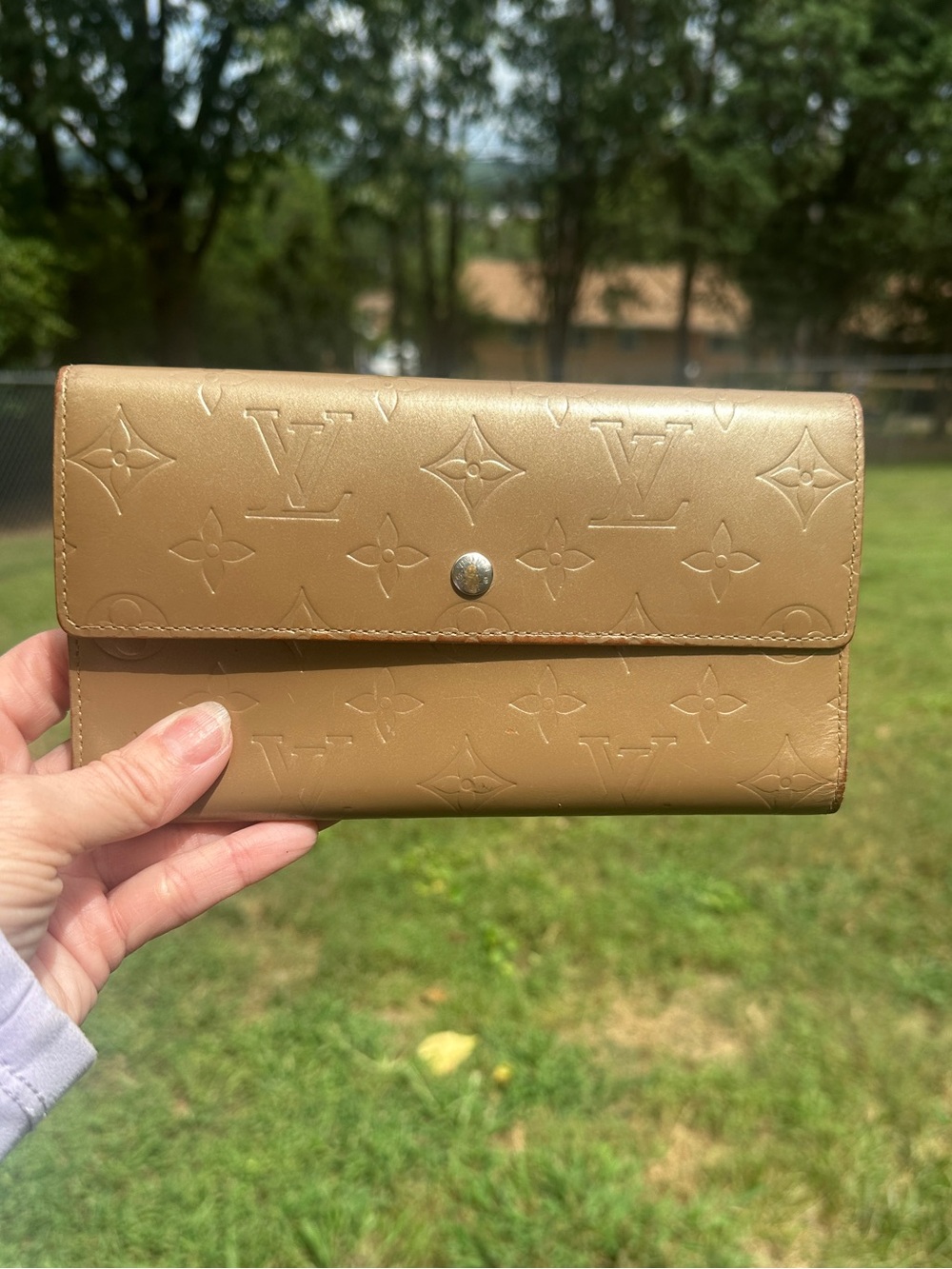 Louis Vuitton Monogram Vernis Bronze/Gold Porte Trésor International Wallet